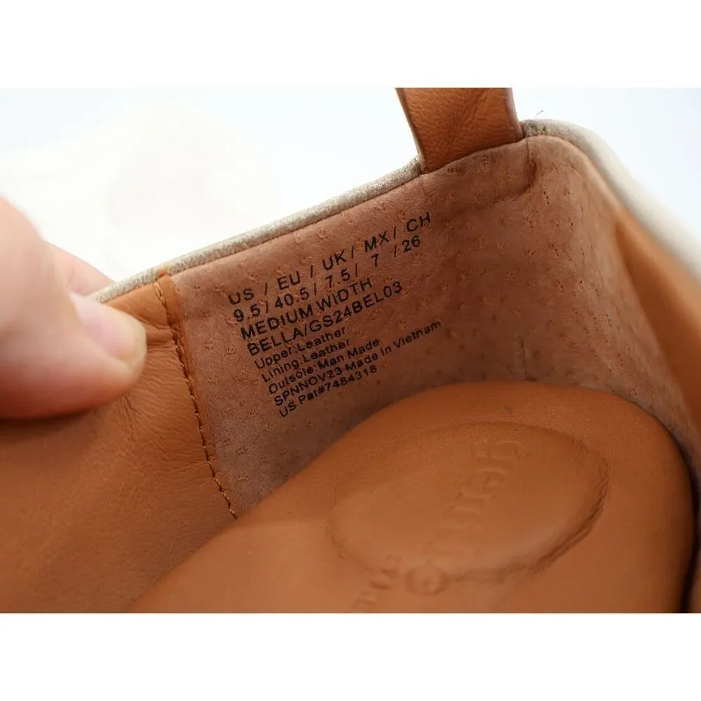 Gentle Souls Bella Ballet Flats Size 9.5 Gold Leather Wedge Platform Flats Comfy
